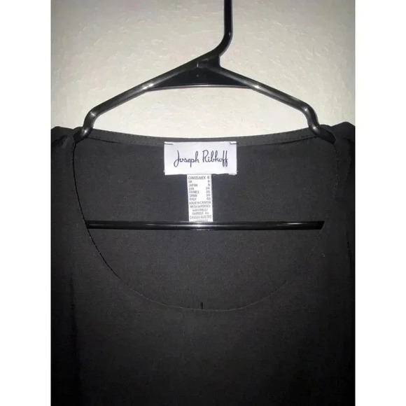 Joseph Ribkoff Black Crinkle Bottom Mid Sleeve Womens Blouse - Picture 4 of 5